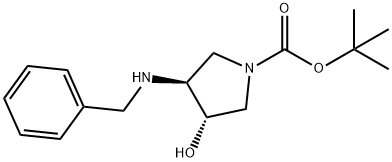 (3S,4S)-N-Boc-3-苄氨基-4-羟基吡咯烷 结构式