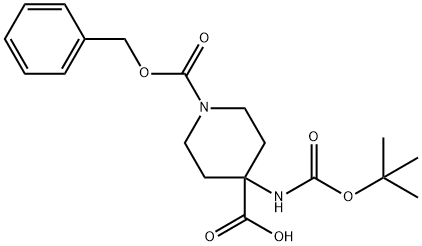 4-叔丁氧羰基氨基哌啶-1,4-二羧酸-1-苄酯 结构式