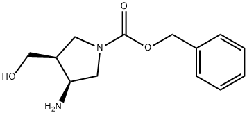 1-PYRROLIDINECARBOXYLIC ACID, 3-AMINO-4-(HYDROXYMETHYL)-, PHENYLMETHYL ESTER, (3S,4S)- 结构式