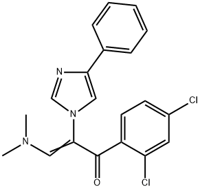 2-Propen-1-one,  1-(2,4-dichlorophenyl)-3-(dimethylamino)-2-(4-phenyl-1H-imidazol-1-yl)- 结构式