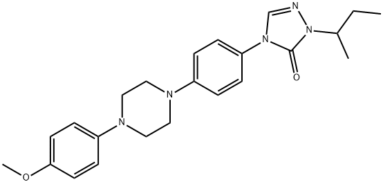 2,4-二氢-4-[4-[4-(4-甲氧基苯基)-1-哌嗪基]苯基]-2-(1-甲基丙基)-3H-1,2,4-三唑-3-酮 结构式