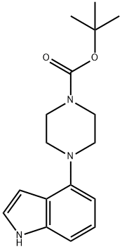 1-(1-叔丁氧羰基)-4-(4-吲哚基)哌嗪 结构式