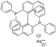 DICHLORO[2,2′-BIS(DIPHENYLPHOSPHINO)-1,1′-BINAPHTHYL]PALLADIUM(II) 结构式