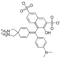 hydrogen [4-[[4-(dimethylamino)phenyl](2-hydroxy-3,6-disulphonato-1-naphthyl)methylene]cyclohexa-2,5-dien-1-ylidene]dimethylammonium 结构式
