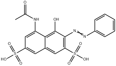 5-(acetylamino)-4-hydroxy-3-(phenylazo)naphthalene-2,7-disulphonic acid 结构式