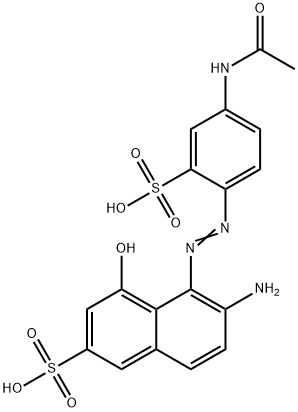 5-[(4-acetamido-2-sulphonatophenyl)azo]-6-amino-4-hydroxynaphthalene-2-sulphonic acid  结构式