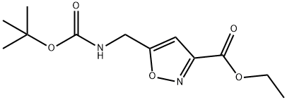 Ethyl 5-(aminomethyl)isoxazole-3-carboxylate, N-BOC protected 结构式