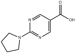 2-PYRROLIDIN-1-YLPYRIMIDINE-5-CARBOXYLIC ACID 结构式