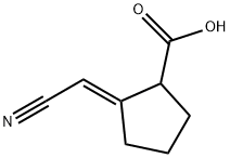 Cyclopentanecarboxylic acid, 2-(cyanomethylene)-, (E)- (8CI) 结构式