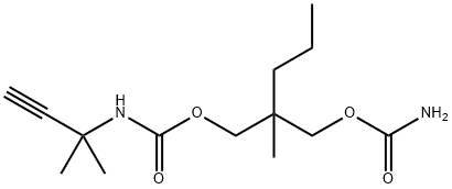 N-(1,1-Dimethyl-2-propynyl)carbamic acid 2-(carbamoyloxymethyl)-2-methylpentyl ester 结构式