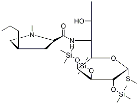 Methyl 6,8-Dideoxy-6-[[[(2S,4R)-1-Methyl-4-propyl-2-pyrrolidinyl]carbonyl]aMino]-1-thio-2,3,4-tris-O-(triMethylsilyl)-D-erythro-α-D-galacto-octopyranoside 结构式
