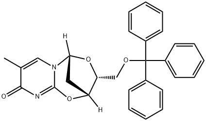 5'-三苯甲基-2'-脱氧-2,3'-双脱氢胸苷 结构式