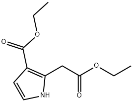 2-乙氧羰基甲基-1H-吡咯-3-甲酸乙酯 结构式