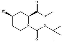 (2S,4R)-4-羟基哌啶-1,2-二羧酸 1-叔丁酯 2-甲酯 结构式