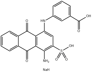 disodium 3-[(4-amino-9,10-dihydro-9,10-dioxo-3-sulpho-1-anthracenyl)amino]benzoate  结构式