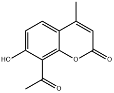 8-乙酰基-7-羟基-4-甲基-2H-1-苯并吡喃-2-酮 结构式