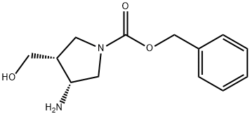 (3R,4R)-3-氨基-4-(羟基甲基)-1-吡咯烷甲酸苯甲酯 结构式