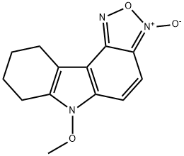 6-METHOXY-7,8,9,10-TETRAHYDRO-6H-[1,2,5]OXADIAZOLO[3,4-C]CARBAZOL-3-IUM-3-OLATE 结构式