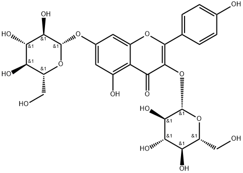 山柰酚-3,7-二-O-葡萄糖苷 结构式
