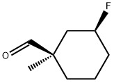 Cyclohexanecarboxaldehyde, 3-fluoro-1-methyl-, (1R,3S)- (9CI) 结构式