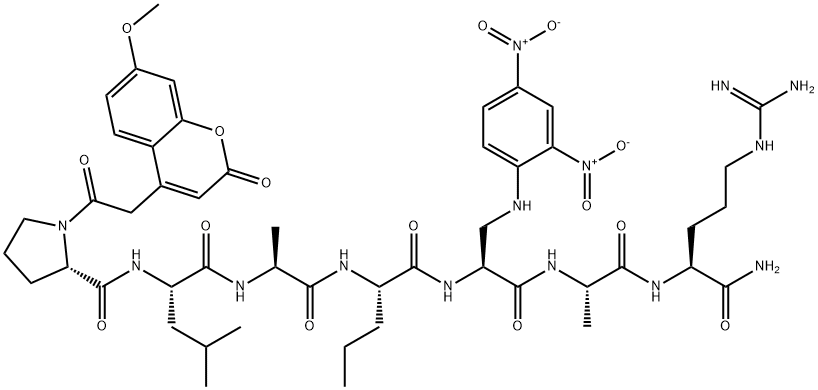 MCA-PRO-LEU-ALA-NVA-DAP(DNP)-ALA-ARG-NH2 结构式