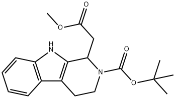 1H-PYRIDO[3,4-B]INDOLE-1-ACETIC ACID, 2-[(1,1-DIMETHYLETHOXY)CARBONYL]-2,3,4,9-TETRAHYDRO-, METHYL ESTER 结构式