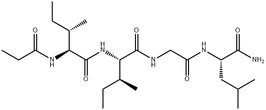 N-(1-氧代丙基)-L-异亮氨酰-L-异亮氨酰甘氨酰-L-亮氨酰胺 结构式