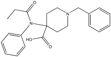 1-BENZYL-4-(PHENYL-PROPIONYL-AMINO)-4-CARBOXY-PIPERIDINE 结构式