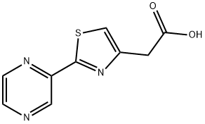 2-[2-(吡嗪-2-基)-1,3-噻唑-4-基]乙酸 结构式