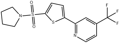 PYRROLIDINE, 1-[[5-[4-(TRIFLUOROMETHYL)-2-PYRIDINYL]-2-THIENYL]SULFONYL]- 结构式