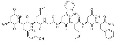 ASP-TYR-MET-GLY-TRP-MET-ASP-PHE-NH2 结构式