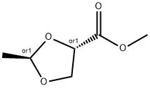 1,3-Dioxolane-4-carboxylicacid,2-methyl-,methylester,trans-()-(8CI) 结构式