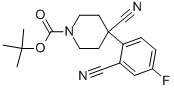 1-BOC-4-CYANO-4-(4-FLUORO-2-CYANOPHENYL)-PIPERIDINE 结构式