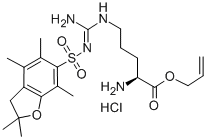 N5-[[[(2,3-二氢-2,2,4,6,7-五甲基-5-苯并呋喃基)磺酰基]氨基]亚氨基甲基]-L-鸟氨酸烯丙酯单盐酸盐 结构式