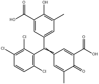 5-[(2,3,6-Trichlorophenyl)(3-carboxy-4-oxo-5-methyl-2,5-cyclohexadien-1-ylidene)methyl]-2-hydroxy-3-methylbenzoic acid 结构式