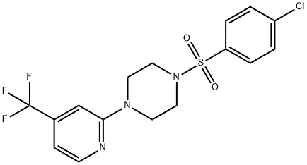 PIPERAZINE, 1-[(4-CHLOROPHENYL)SULFONYL]-4-[4-(TRIFLUOROMETHYL)-2-PYRIDINYL]- 结构式