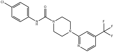 1-PIPERAZINECARBOXAMIDE, N-(4-CHLOROPHENYL)-4-[4-(TRIFLUOROMETHYL)-2-PYRIDINYL]- 结构式