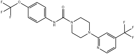 1-PIPERAZINECARBOXAMIDE, N-[4-(TRIFLUOROMETHOXY)PHENYL]-4-[4-(TRIFLUOROMETHYL)-2-PYRIDINYL]- 结构式