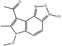 8-ACETYL-6-METHOXY-7-METHYL-6H-[1,2,5]OXADIAZOLO[3,4-E]INDOLE 3-OXIDE 结构式
