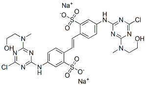 disodium 4,4'-bis[[4-chloro-6-[(2-hydroxyethyl)methylamino]-1,3,5-triazin-2-yl]amino]stilbene-2,2'-disulphonate 结构式