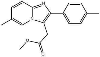 6-甲基-2-(4-甲基苯基)咪唑[1,2-a]吡啶-3-乙酸甲酯 结构式