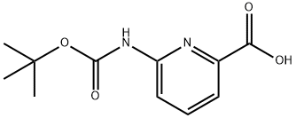 6-叔丁氧羰基氨基吡啶-2-羧酸 结构式
