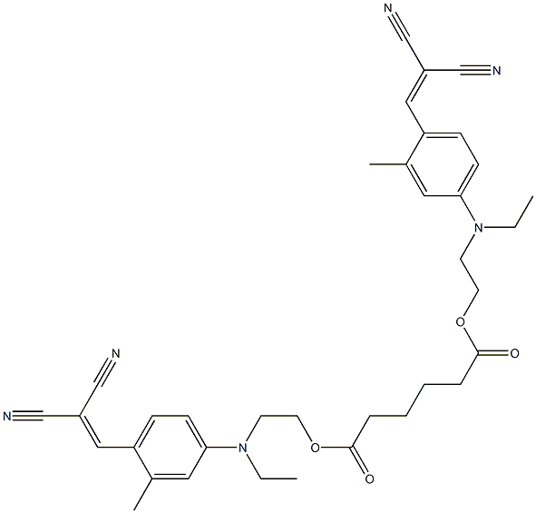 bis[2-[[4-(2,2-dicyanovinyl)-3-methylphenyl]ethylamino]ethyl] adipate  结构式