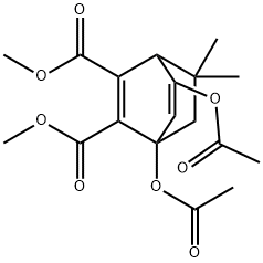 1,5-Di(acetyloxy)-8,8-dimethylbicyclo[2.2.2]octa-2,5-diene-2,3-dicarboxylic acid dimethyl ester 结构式