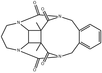 3,4,5a,5b,8,13,15a,15b-Octahydro-5b,15a-dimethyl-1,14:5,7-dimethano-2H-[1,4]diazepino[2',3':3,4]cyclobuta[1,2-d][2,7]benzodiazecine-6,15,16,17-tetrone 结构式