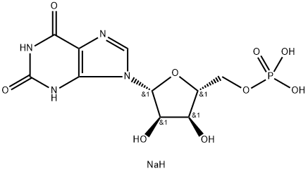 黄苷-5′-单磷酸钠 结构式