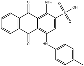 1-amino-9,10-dihydro-9,10-dioxo-4-p-toluidinoanthracene-2-sulphonic acid 结构式