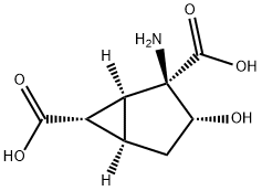 Bicyclo[3.1.0]hexane-2,6-dicarboxylic acid, 2-amino-3-hydroxy-, (1S,2R,3R,5R,6S)- (9CI) 结构式