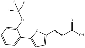 3-[5-[2-(三氟甲氧基)苯基]-2-呋喃基]-2-丙烯酸 结构式