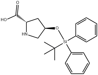 反-4-(叔丁基二苯基硅氧基)-L-脯氨酸 结构式